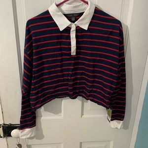 Faded Rose Cropped button up